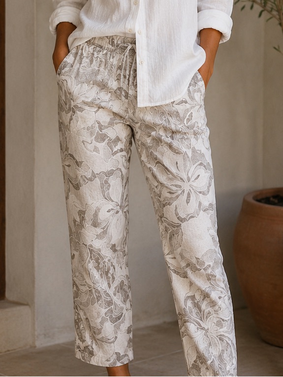 Yolly Italy Printed Floral Cropped Pants Women’s Size 10